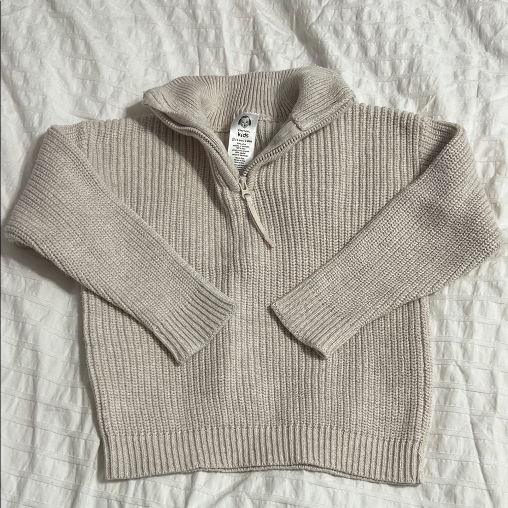 TODDLER Gerber Cream Knit Half-Zip Sweater